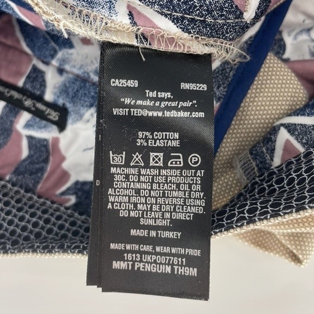 TED BAKER LONDON classic mmt penguin semi plain trouser slacks tan size 34R mens - Picture 4 of 9